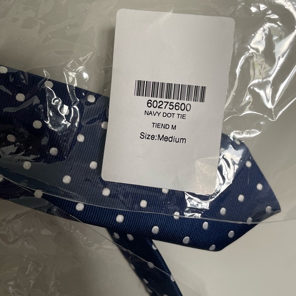 Boys Adjustable No-Tie Neck Tie - Hidden Zipper - Navy Blue & White Dot - Picture 6 of 6